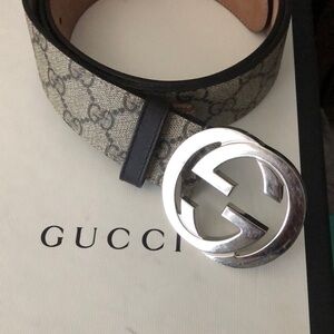 Gucci Beige Monogram Belt